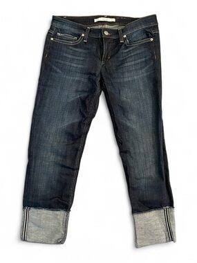 NWT Joes Jeans Dark Wash Denim Cuffed Capris Womens Size 28